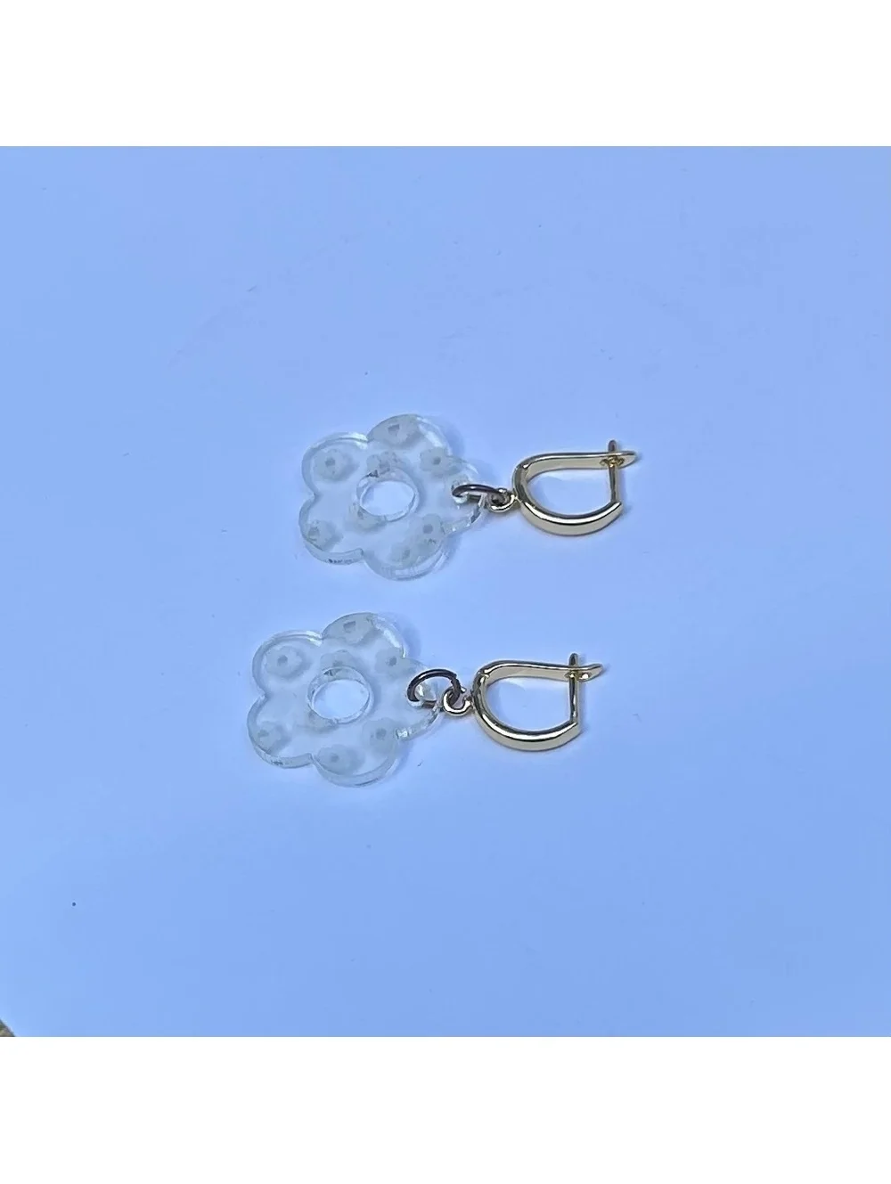 Polly PocketCore Etched Flower and Gold Tone Pierced Dangle Earrings